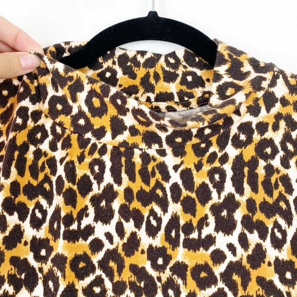 Anthropologie Cheetah Print Mock Turtleneck size L - Picture 5 of 8